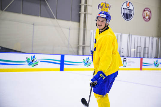 Oskar Olausson of Sweden at a practice session