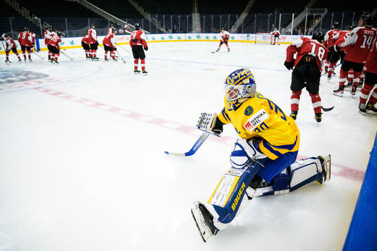 Goaltender Calle Clang of Sweden