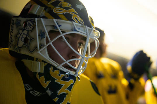 Goaltender Calle Clang of Sweden