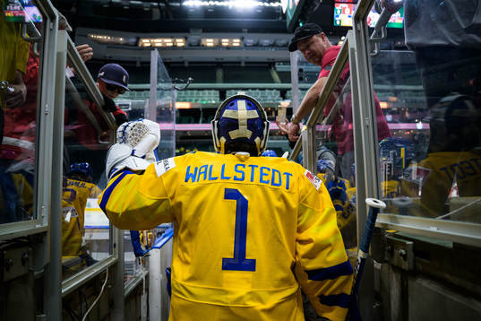 Goaltender Jesper Wallstedt of Sweden