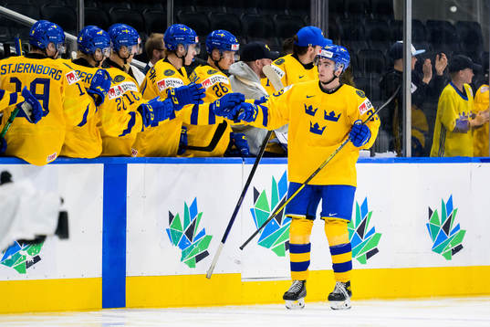 Isak Rosén of Sweden celebrates