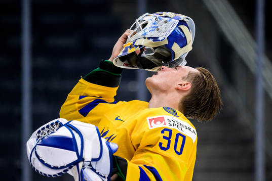 Goaltender Calle Clang of Sweden