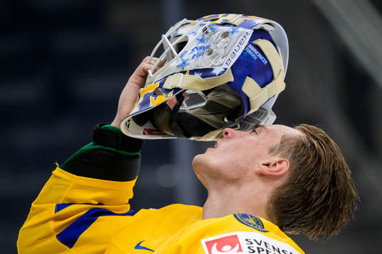 Goaltender Calle Clang of Sweden