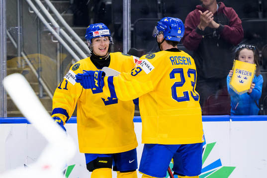Fabian Lysell and Jonas Dobnig of Sweden celebrate