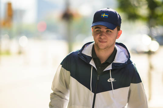 Isak Rosén of Sweden arrives to the arena