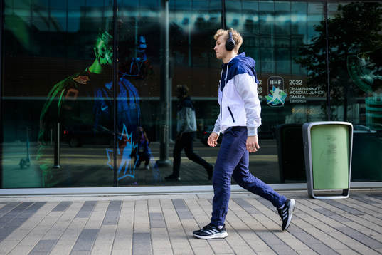 Fabian Lysell of Sweden arrives to the arena