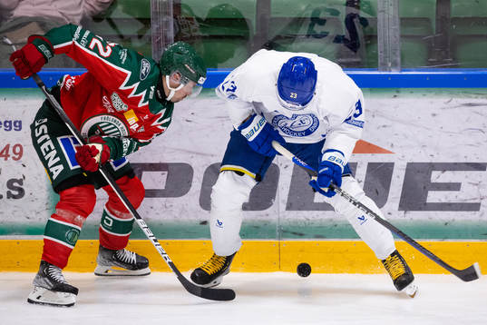 Frölundas Patrik Carlsson och Leksands Mikael Ruohomaa