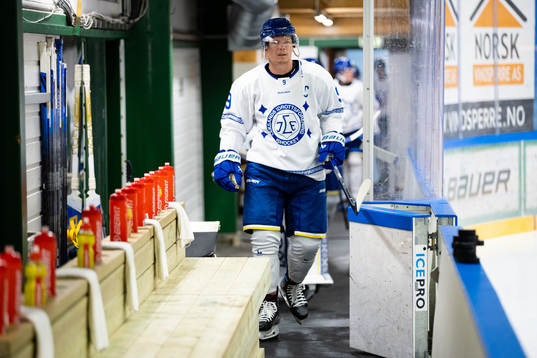 Leksands Patrik Zackrisson innan  ishockeymatchen i
