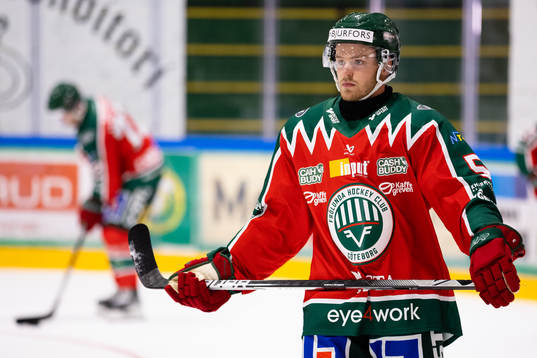 Frölundas Filip Johansson innan ishockeymatchen i
