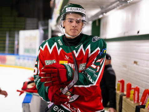 Frölundas Pontus Johansson innan  ishockeymatchen i