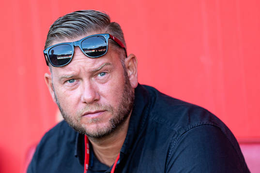 Helsingborgs klubbdirektör Joel Sandborg före