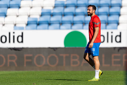 Helsingborgs Abdul Khalili före fotbollsmatchen i