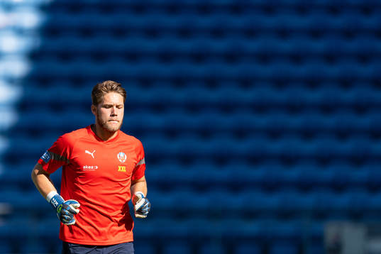 Helsingborgs målvakt Kalle Joelsson före fotbollsmatchen