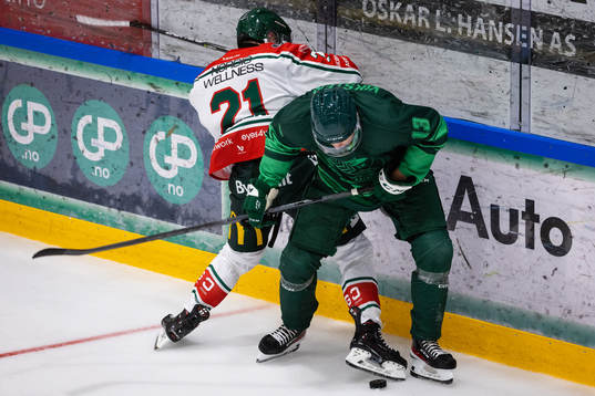 Frölundas Jere Innala  och Färjestads Daniel Viksten