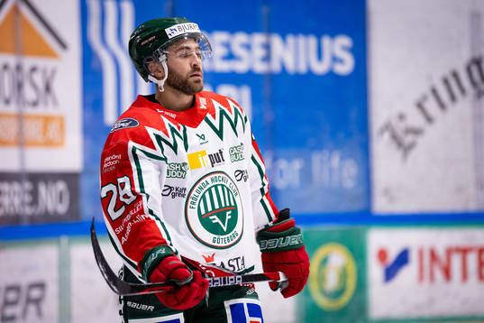 Frölundas Anthony Greco  innan ishockeymatchen i