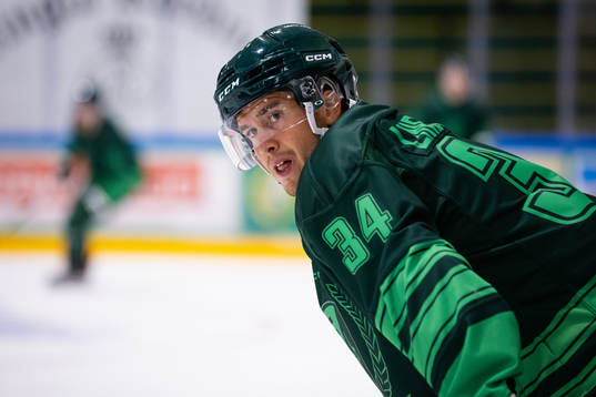Färjestads Michael Lindqvist innan ishockeymatchen i