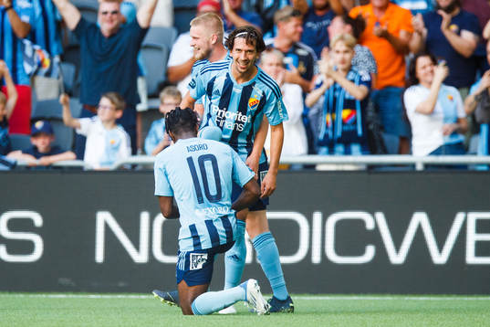 Djurgårdens Gustav Wikheim jublar
