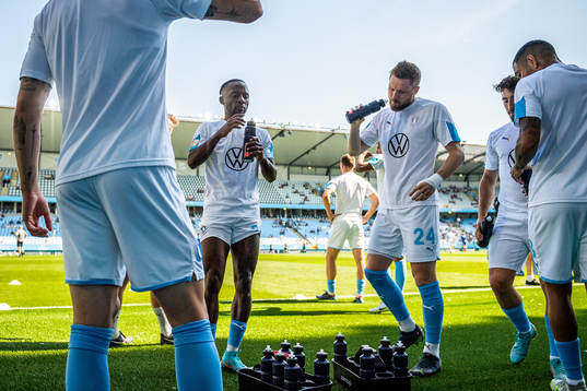 Malmö FFs Mohamed Buya Turay och Lasse Nielsen
