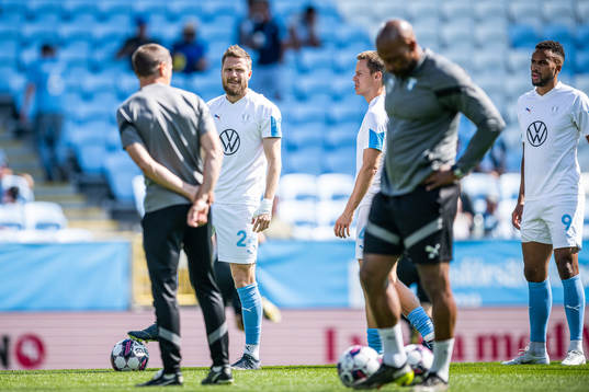 Malmö FFs Lasse Nielsen, Niklas Moisander och Isaac Kiese
