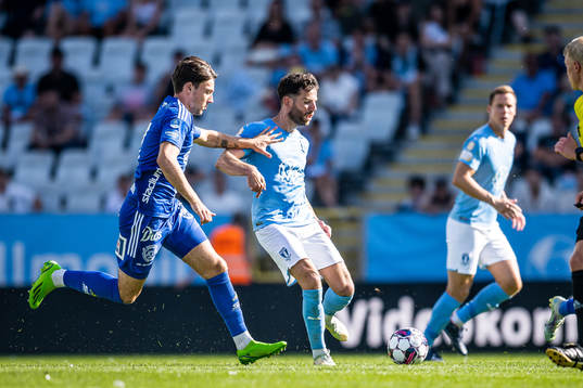 Sundsvalls Alexander Larsson och Malmö FFs Erdal Rakip