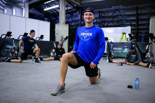 Oskar Magnusson of Sweden at a practice session