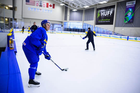 Emil Andrae of Sweden at a practice session