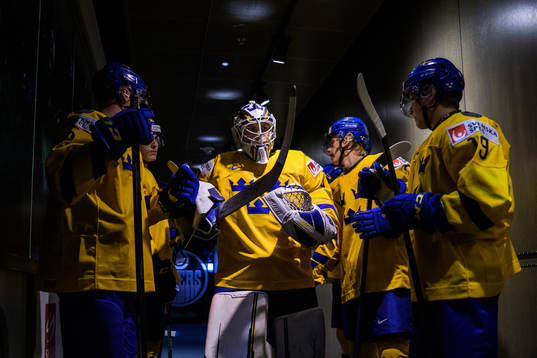 Goaltender Jesper Wallstedt of Sweden