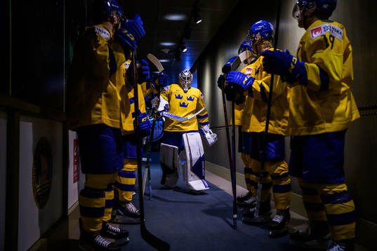 Goaltender Jesper Wallstedt of Sweden