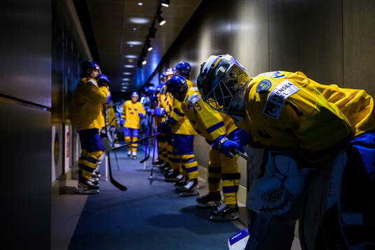 Goaltender Jesper Wallstedt of Sweden