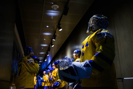 Goaltender Jesper Wallstedt of Sweden