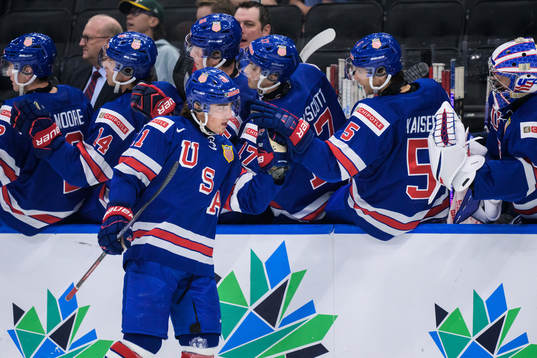 Brett Berard of USA celebrates scoring 1-0