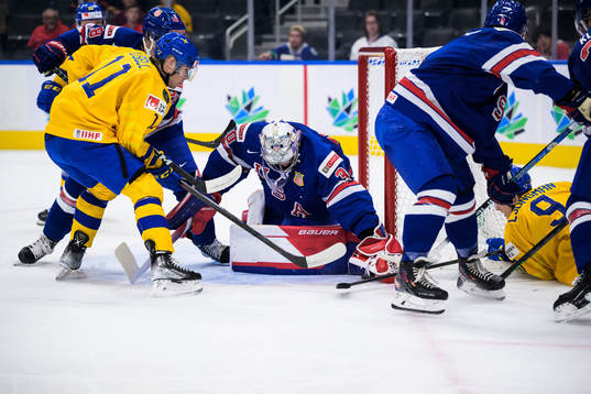 Fabian Lysell and Daniel Ljungman of Sweden challenge