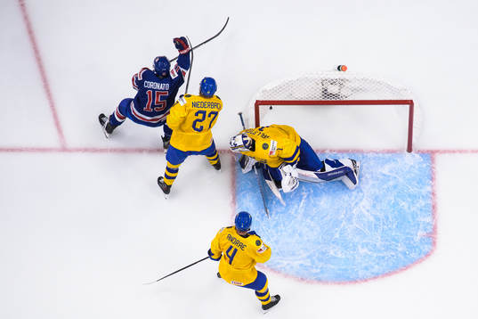 Matthew Coronato of USA celebrates when scoring 2-0 behind