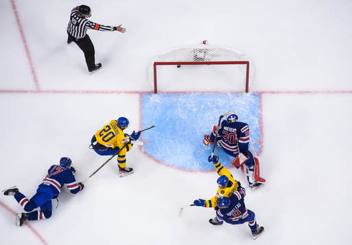 Albert Sjöberg and Oskar Magnusson of Sweden celebrate as