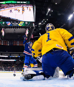 Landon Slaggert of USA celebrates the 3-0 goal from Matthew