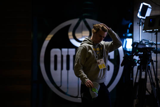 Ludvig Jansson of Sweden arrives to the arena for a
