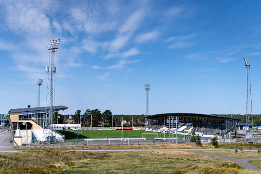 Falcon Alkoholfri Arena före fotbollsmatchen i Ettan