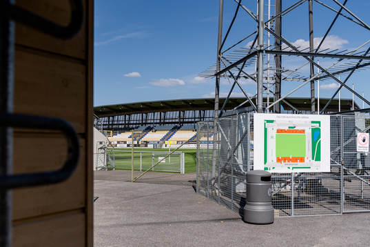 Falcon Alkoholfri Arena före fotbollsmatchen i Ettan