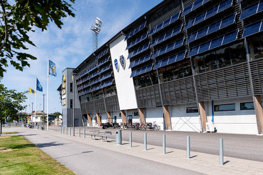 Falcon Alkoholfri Arena före fotbollsmatchen i Ettan