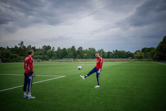 Djurgårdens målvakter André Picornell och Aleksandr