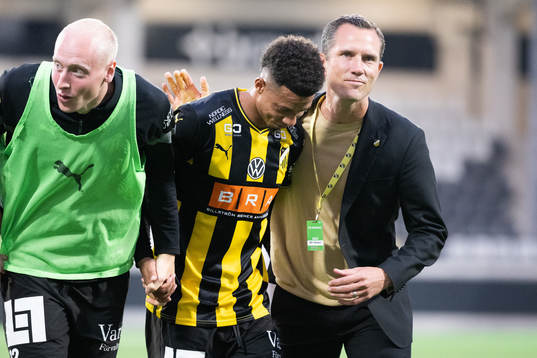 Häckens Tobias Sana och sportchef Martin Ericsson