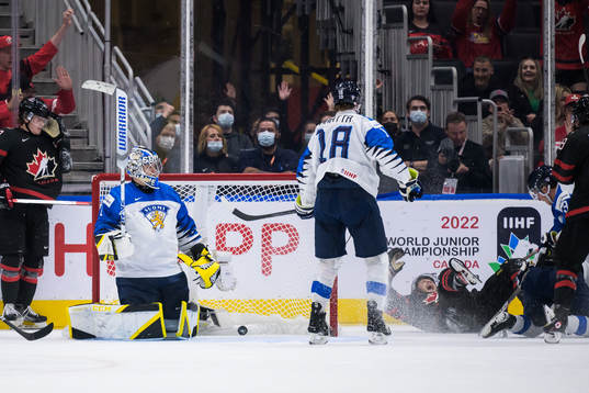 Tyson Foerster of Canada celebrates