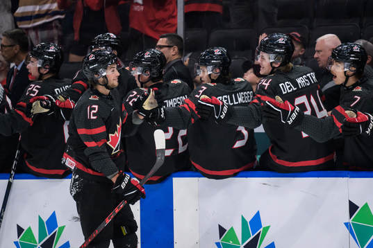 Tyson Foerster of Canada celebrates the 2-0 goal