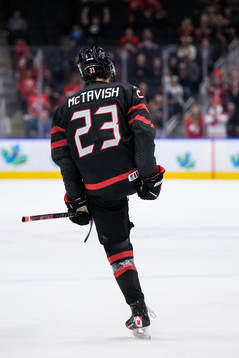 Mason McTavish of Canada celebrates
