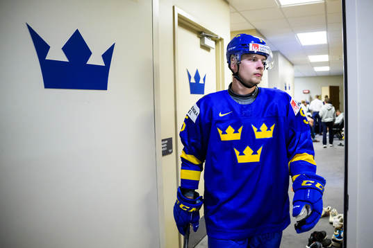Anton Olsson of Sweden leaves the locker room and walks