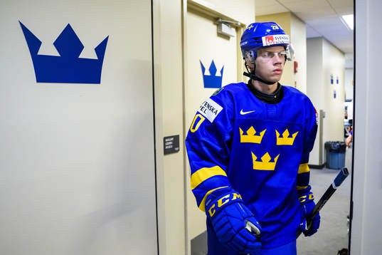 Albert Sjöberg of Sweden leaves the locker room and walks