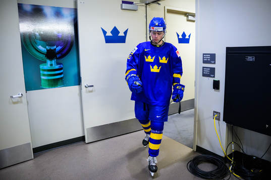Ludvig Jansson of Sweden leaves the locker room and walks