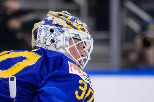 Goaltender Calle Clang of Sweden