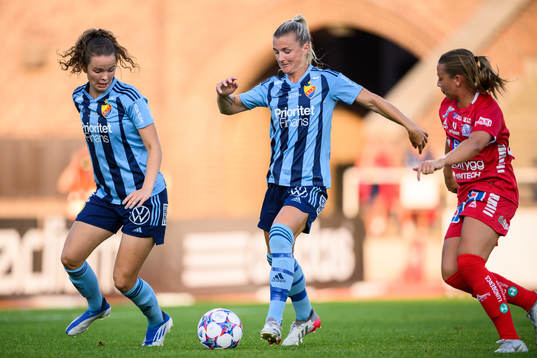 Djurgårdens Julia Walentowicz och Emelie Asplund Lövgren