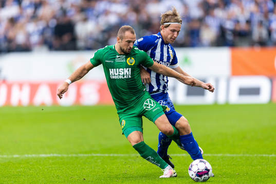 Hammarbys Veton Berisha och IFK Göteborgs Johan Bångsbo